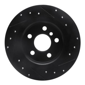 BMW i3 Brake Rotor (1) - Rear Left - R1 Concepts - Drilled & Slotted - Black - `14-`25